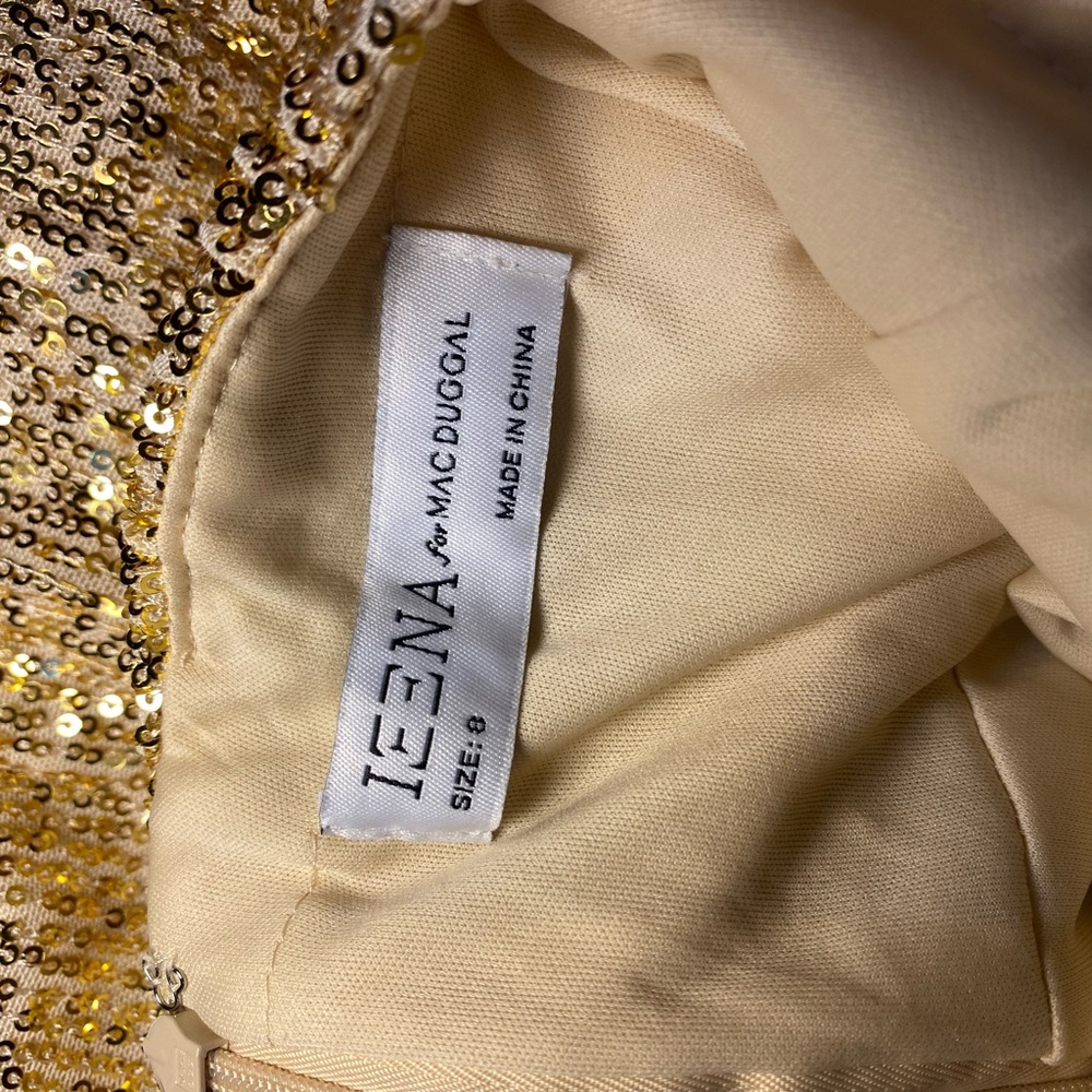 NWT Ieena for‎ Mac Duggal Sequined Halter Neck Belted Soft Tie Dress - Picture 9 of 9